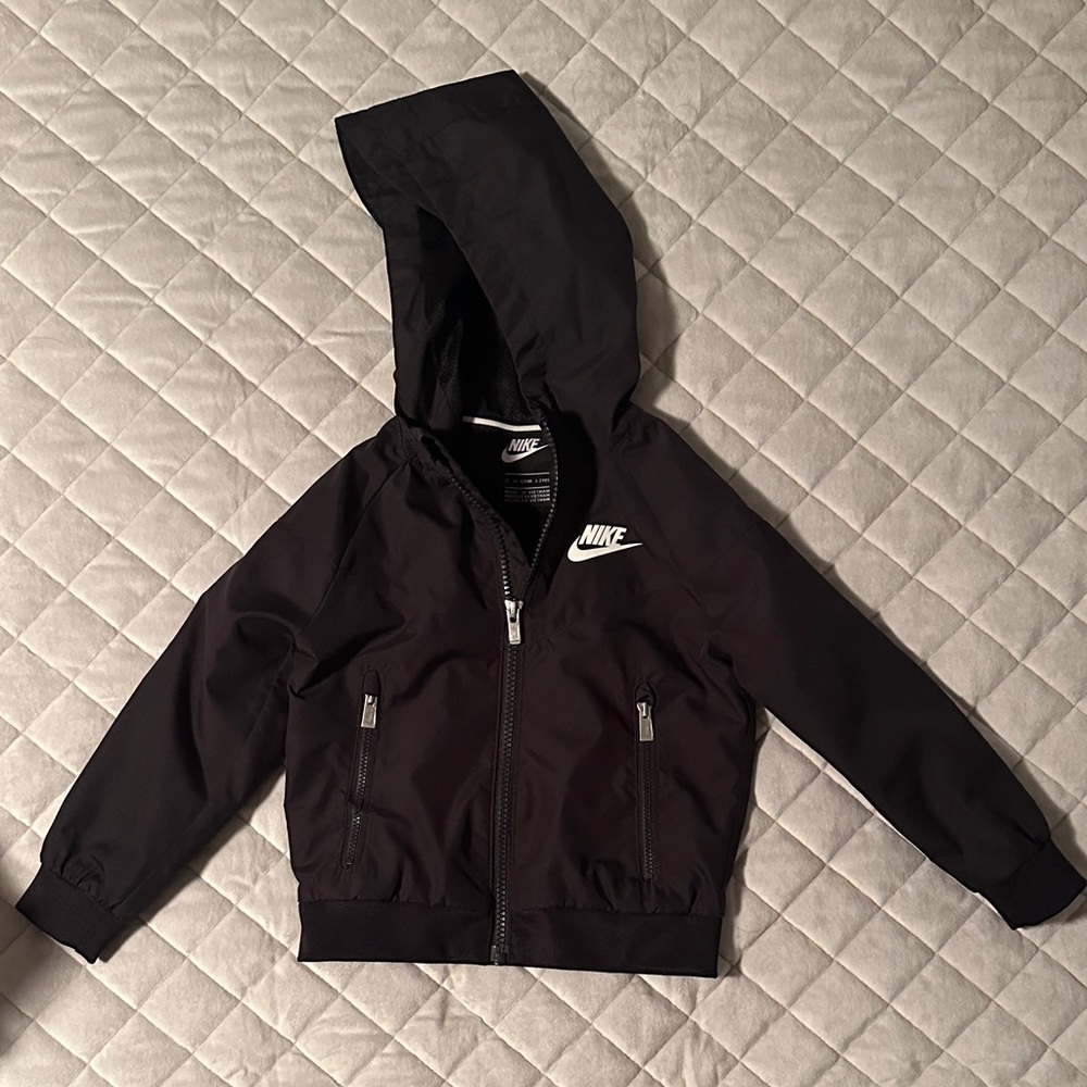 Nike Kids Black Raincoat with Hood